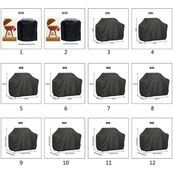 

tools & accessories 190t 210d bbq cover outdoor dust waterproof weber heavy duty grill rain protective barbecue round