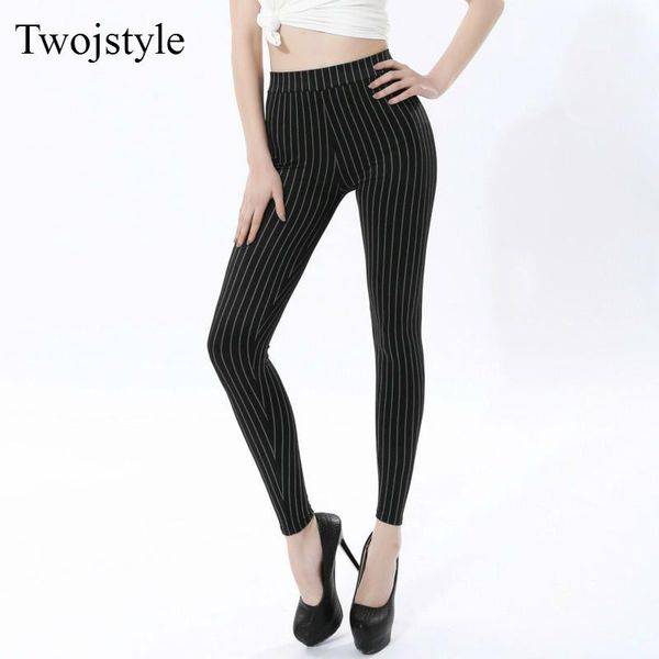 

women's pants & capris twojstyle 2021 casual stripe pencil women autumn and winter fashion korean version slim fit large size warm, Black;white