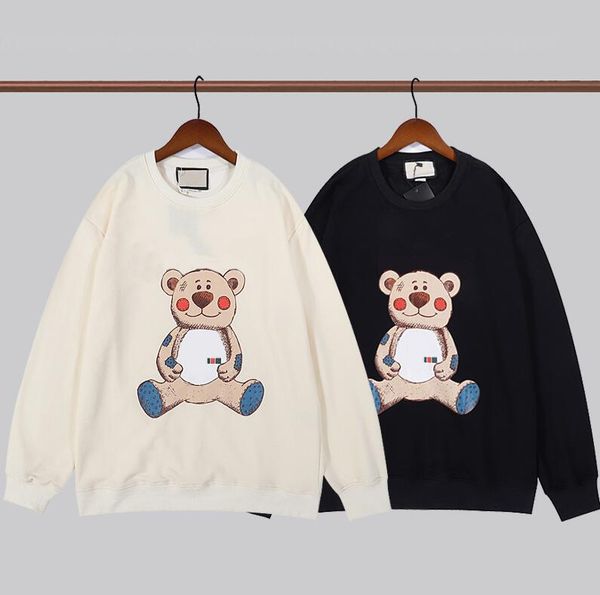 

mens designer sweaters tech fleece hoodies for man womens sweatshirt with lovely bear patterns fashion letters steetwear, White;black