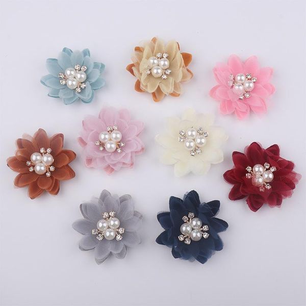 

decorative flowers & wreaths 10 pcs of .diy hair accessories, spot handmade pearl flower corsage, girl headdress, shoe flower, clothing deco