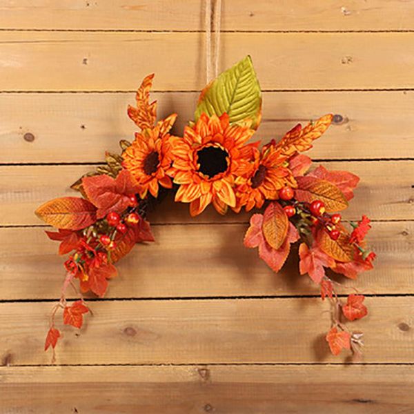

decorative flowers & wreaths 1pcs simulation autumn wreath thanksgiving decoration door hanging party wedding wall 45*30cm