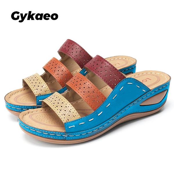 

slippers women's beach summer women lady retro color soft leather casual open peep toe sandals shoes slides plus size 44, Black