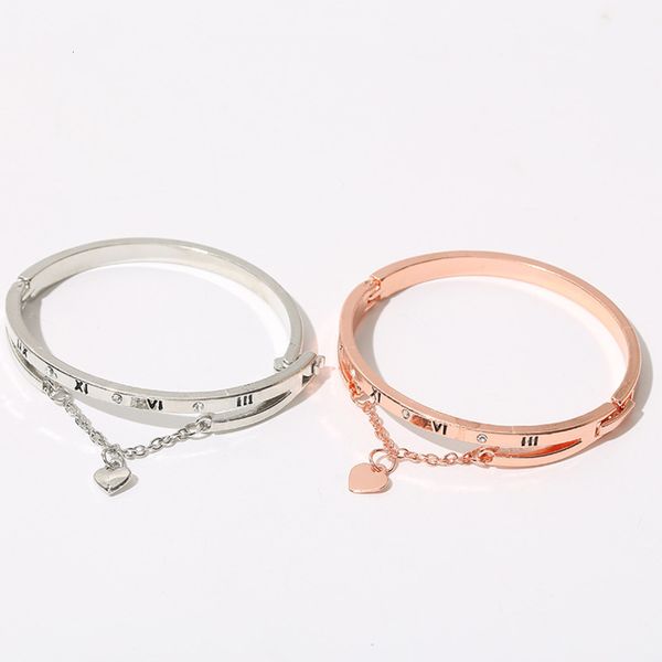 

hand catenary simple love digital girl couple's peach heart tassel bracelet, Golden;silver