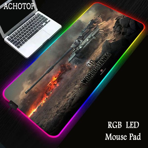 

mouse pads & wrist rests rgb pad large world of tanks gaming keyboard mats pc computer led backlight xxl mousepad waterproof desk table mat