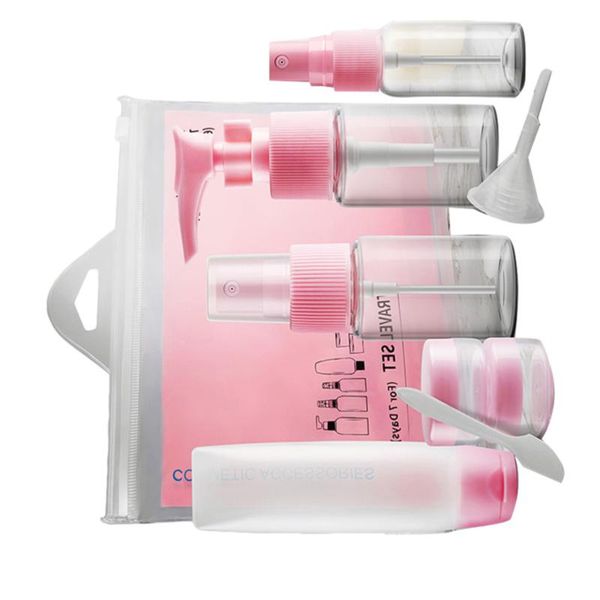 

storage bottles & jars 1 set/9pcs travel toiletry set cream portable refillable containers sprayer sets for shampoo lotion (
