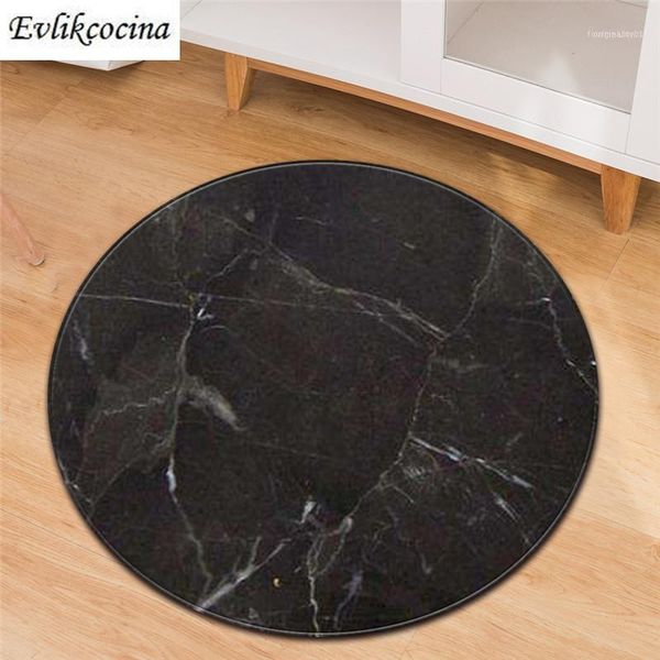 

black marble round tapis chambr non-slip absorbent bath mat area rug for living room bedroom floor tapete infantil11