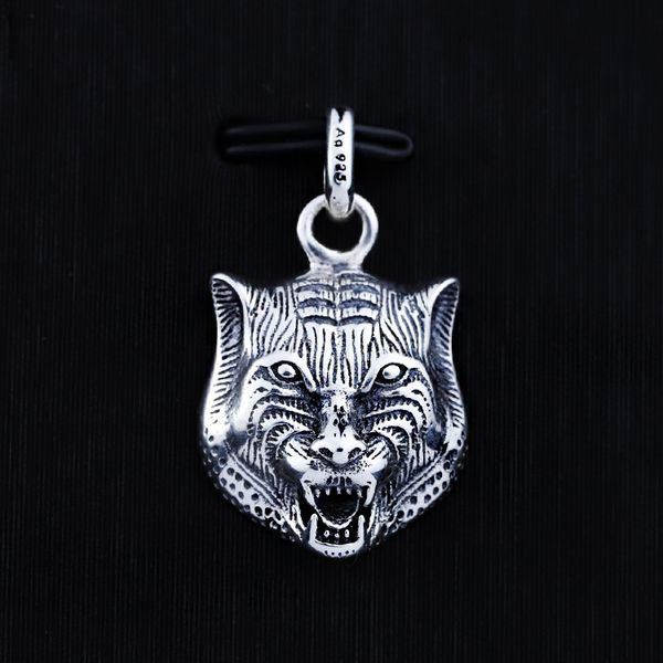 

s925 silver tiger head pendant vintage gatto series sterling silver tiger head pendant men and women hip hop tiger head pendant