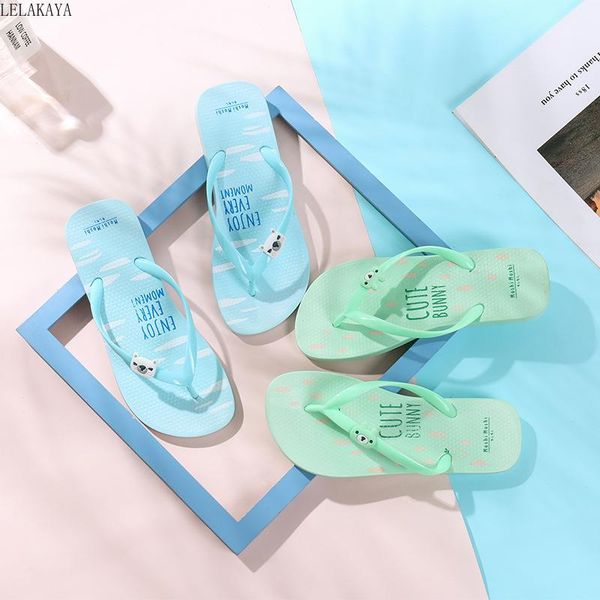 

slippers multi-color summer outside sandals anti-slip family basic home shoes dog cat bear animal flip flops kawaii women beach, Black