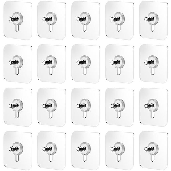 

hooks & rails 20pcs home wall adhesive seamless nail stickers nano with screw rod