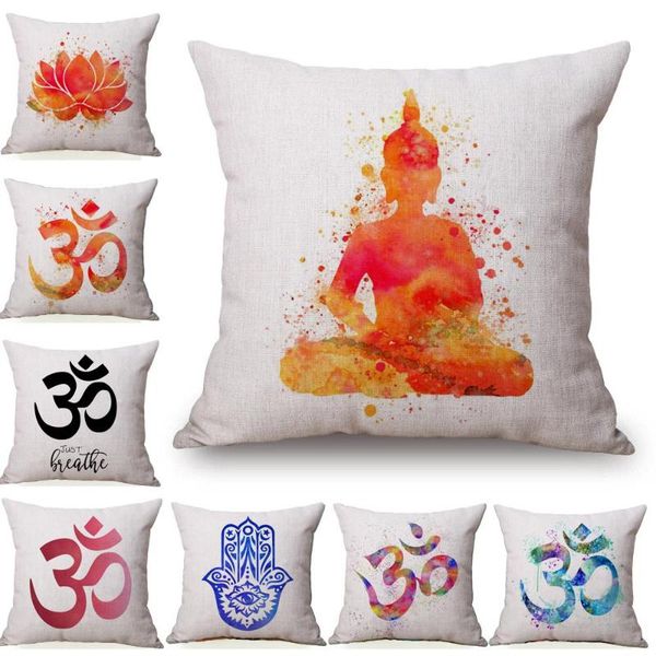 

cushion/decorative pillow creative southeast zen yoga digital printed pillowcase folk style 45x45cm home decoration almofadas cushion cover