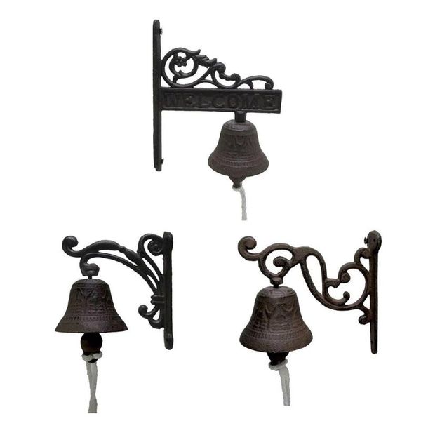 

decorative objects & figurines cast iron dinner bell wall hanging metal vintage doorbell welcome farm house outside accent bells