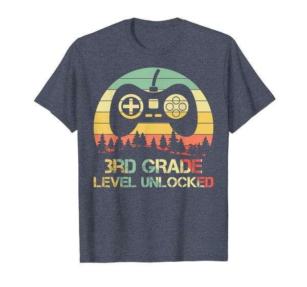 

level 3rd grade unlocked funny 2nd grade graduate game shirt, White;black