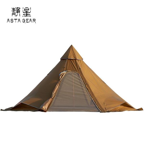 

5 person pyramid tent teepee single silicon outdoor hiking camping leisure four seasons with snow skirt rain proof tents and shelters