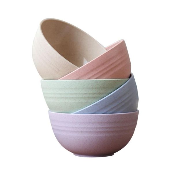 

5pcs 12cm wheat straw salad bowl shatterproof mixing bowls noodle container soup