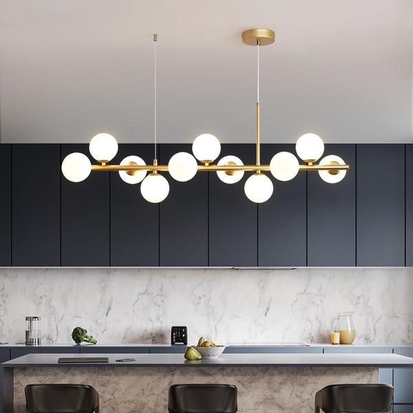 

modern led chandelier for kitchen living dining room bar cafe hall glass ball nordic pendant lamp indoor lighting decor fixture chandeliers