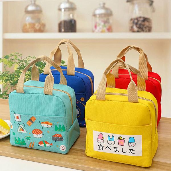 

dinnerware sets cartoon pattern large capacity waterproof and cold pack aluminum foil insulation bag korean camping portable lunch