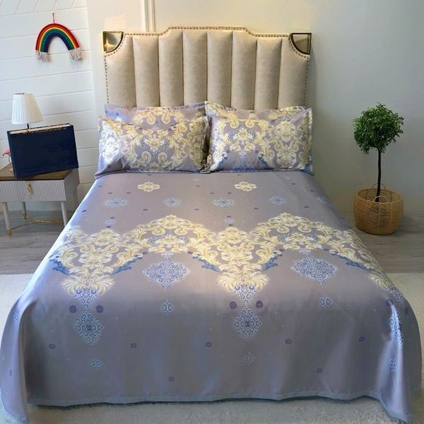 

bedding sets simple pattern easy-to-clean foldable summer cool sleeping mat pillowcase ice silk mattress sheets for household use oceania
