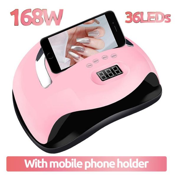 

led nail lamp for curing all gel polish dryer lcd display smart sensor manicure pedicure machine art tool dryers