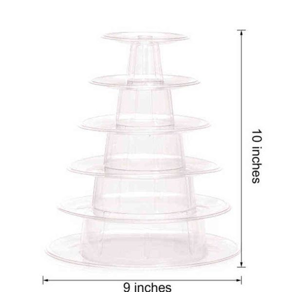 1x6 livelli rotondi trasparenti macaron amaretti torre piramide stand rack matrimoni 211110