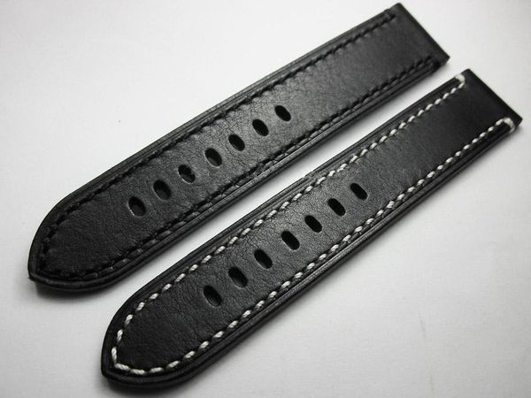 

watch bands handmade cowhide watchband 18 19 20 21 22 vintage genuine leather band with bruhsed stainless steel buckle, Black;brown