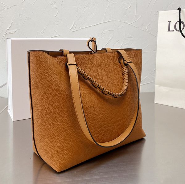 

woman italy brand shopping bag genuine leather tote new fashion shoulder bags serial number date code high capacity 29*27cm