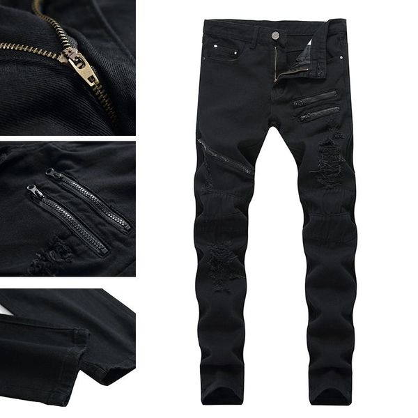 

men's jeans season black gray high-end feet pants youth self-cultivation trendy casual, Blue