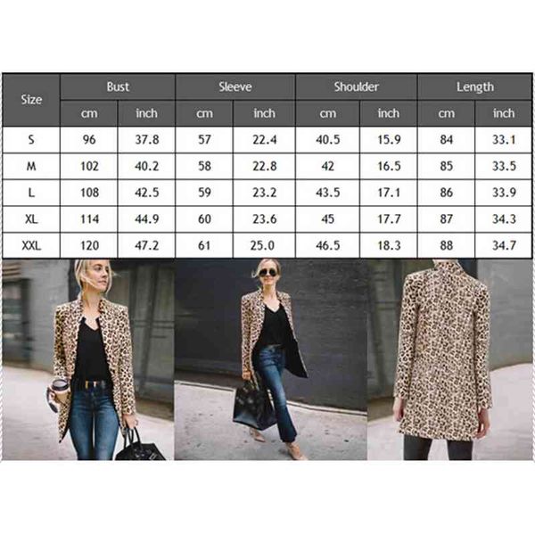

jackets women's est leopard jacket women slim warm casual winter cardigan long sleeve coats fmml, Black;brown