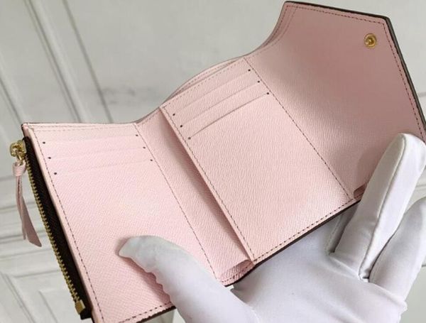 

fashion women wallet classic woman short bags luggages coated canvas real leather small bifold wallets coin pocket with box 2021, Red;black