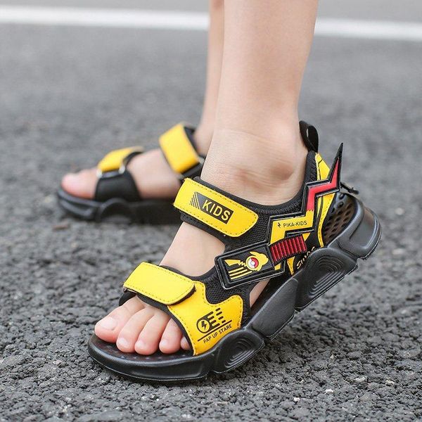 

sandals kids boys summer non-slip beach shoes sandal waterproof student children breathable, Black;red