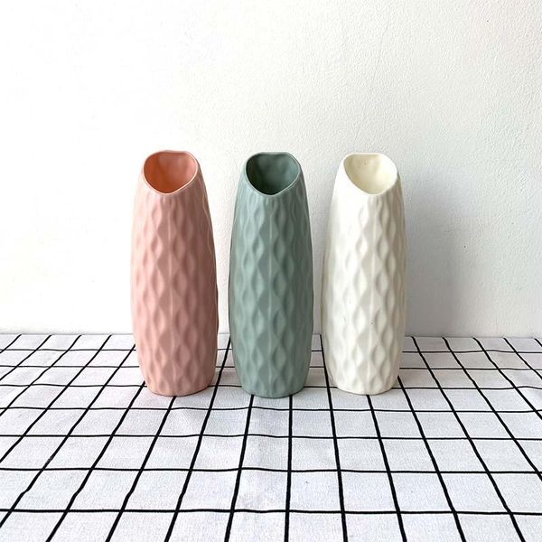 

vases nordic style flower basket vase origami plastic mini bottle imitation ceramic pot decoration home