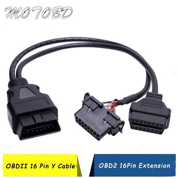 

diagnostic tools 2021 universal snap-in obdii obd ii obd2 16 pin male to female y adapter connector extension 16pin cable