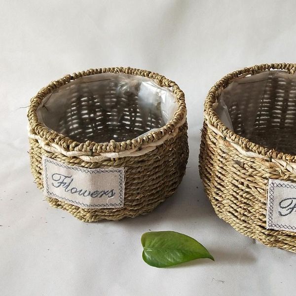 

mats & pads straw flower pot hand-woven functional woven )
