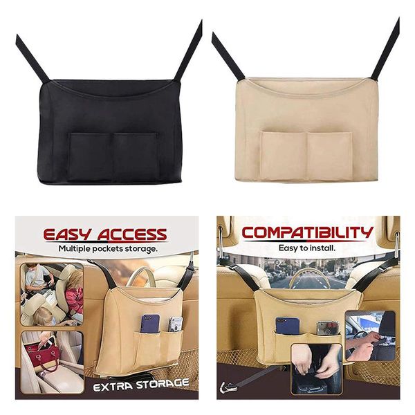 

car organizer universal net pocket handbag holder between seat storage bag
