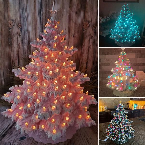 

christmas decorations mini xmas resin tree lamp creative ornaments for home decoration lc