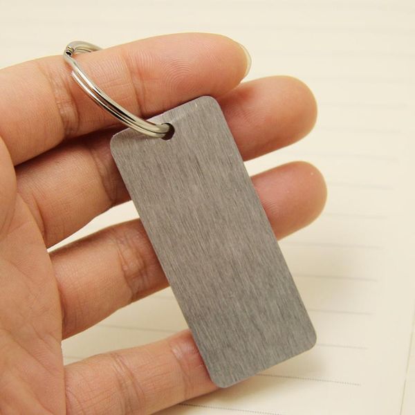 

keychains 100pcs custom aluminium key chain for car laser logo name personalized gift customized anti-lost keyring ring-, Silver