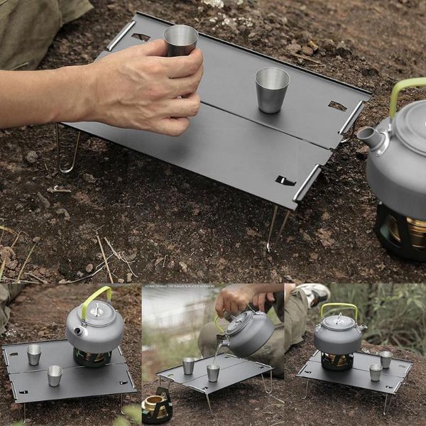 Camp Möbel Outdoor Aluminium Platte Tisch Camping Praktische Klapp Legierung Grill Tee Spleißen Mini X3f4