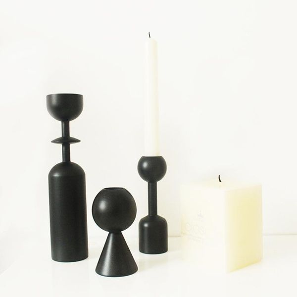 

candle holders retro black iron romantic candlelight dinner living room dining