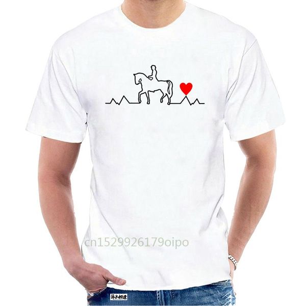 

men's t-shirts heartbeat horse dressage ladies fitted t-shirt tshirt riding love s-xxl h10 2151r, White;black