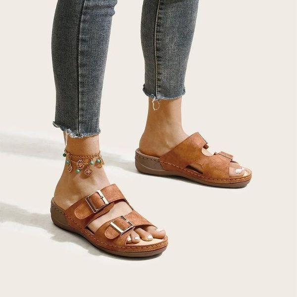 

slippers wedges shoes 2021 women's sandals retro rome color female fashion outdoor women for heels, Black