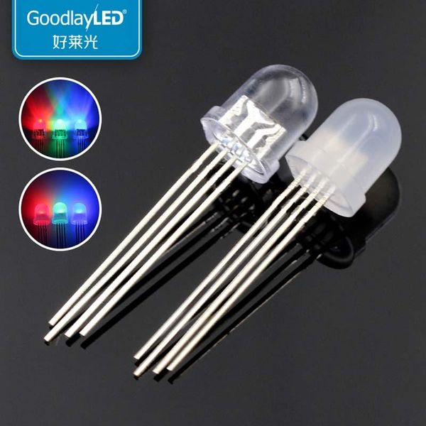 

8mm round head four leg full color rgb light emitting diode led strips
