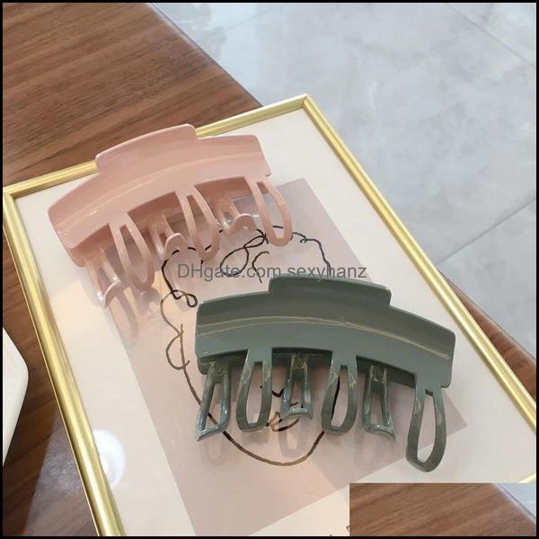 

clamps hair jewelry women girls geometric pure color scrunchies ponytail resin hairpins korean wash showers claws aessories drop delivery, Slivery;golden