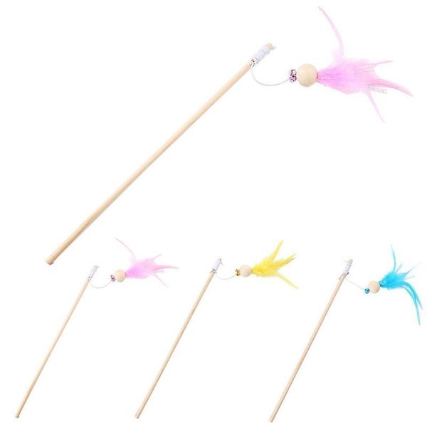 

legendog 1pc kitten feather wand interactive beaded decor funny cat bell teaser toy pet supplies toys
