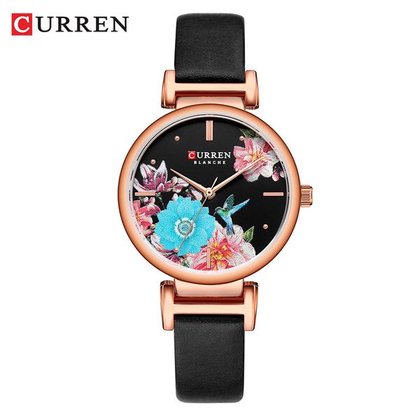 

curren brand elegant women watch waterproof fashion creative dial lady wrist watch casual montre femme relogio feminino 210517, Slivery;brown