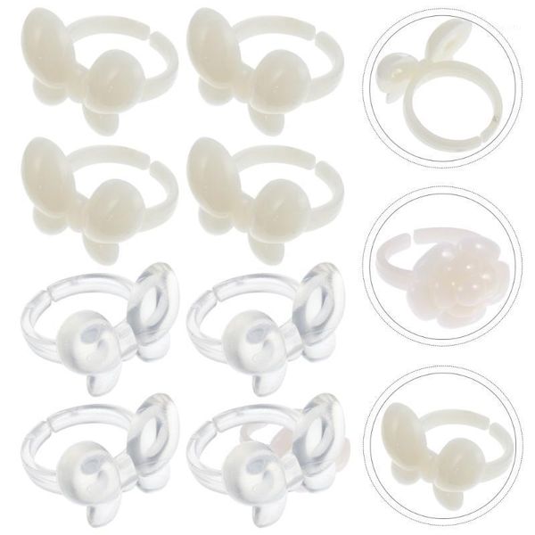 

100pcs exquisite manicure palettes rings wearable nail art rings1, Red;gold
