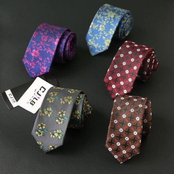 

6cm men's tie floral jacquard woven cravatta ties for man bridegroom business necktie shirt corbatas custom logo neck, Blue;purple