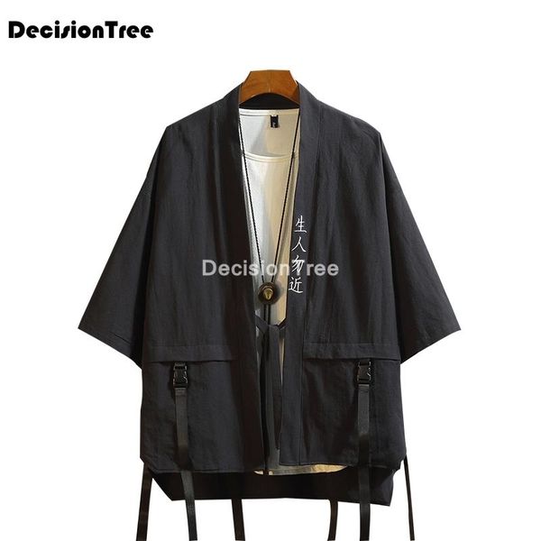 

kimono japanese mujer men pajamas yukata samurai streetwear mens jacket black strap ethnic clothing, Red
