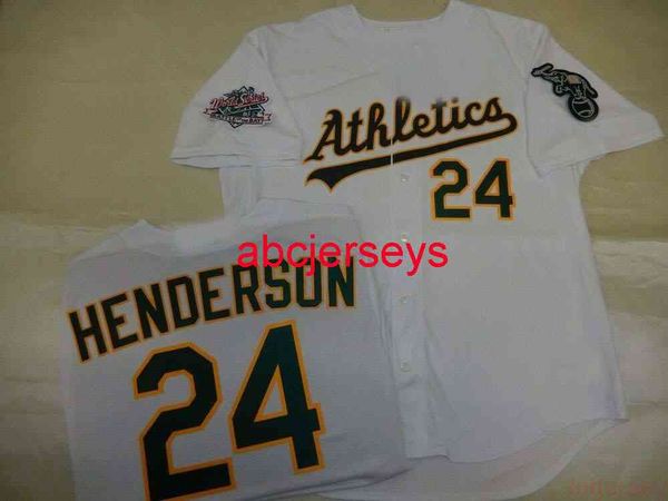

custom rickey henderson 1989 world series baseball jersey new white xs-5xl, Black