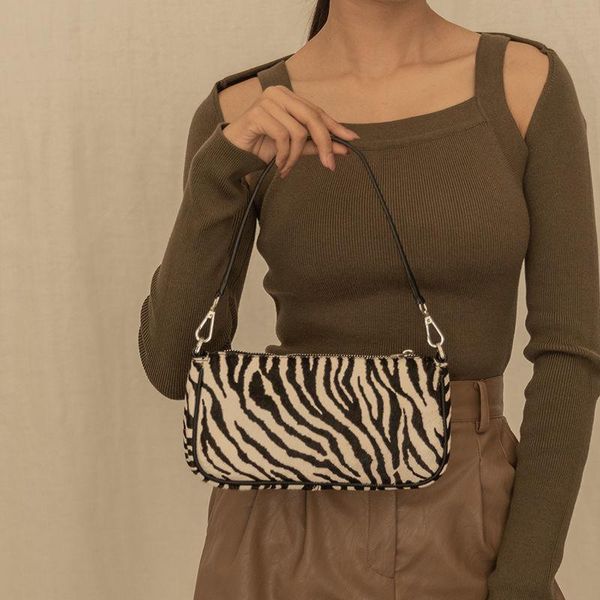 

vintage women baguette purse handbags fashion ladies clutch shoulder messenger bags retro zebra pattern female girl underarm bag cross body