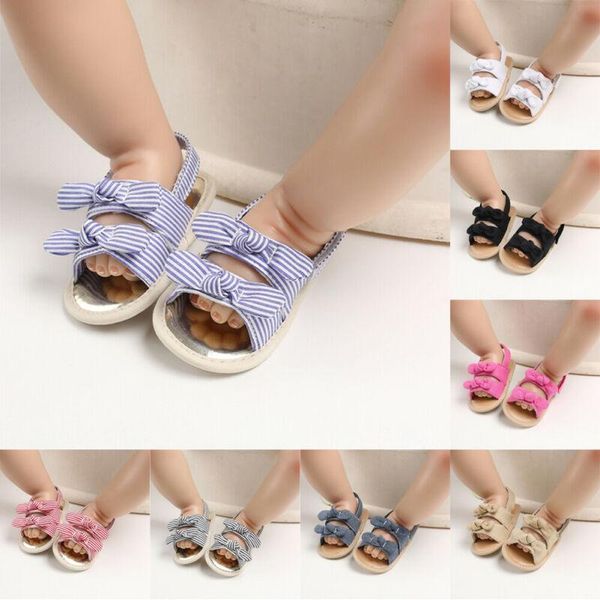 

sandals pudcoco fashion infant baby girl soft sole toddler summer shoes bow-knot sandal 0-12m, Black;red