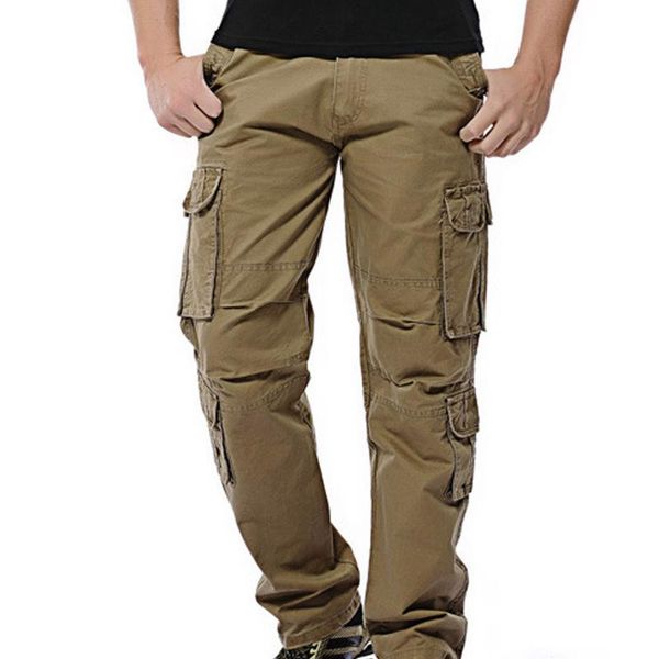 

men's pants cargo trousers for men 2021 clothing sports military style multi-pocket, Black